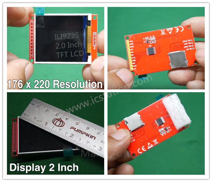 Ili9225 20 Inch Spi Serial Port Tft Lcd Display Module Spi Interface 176x220 Resolution 4 Io 9806